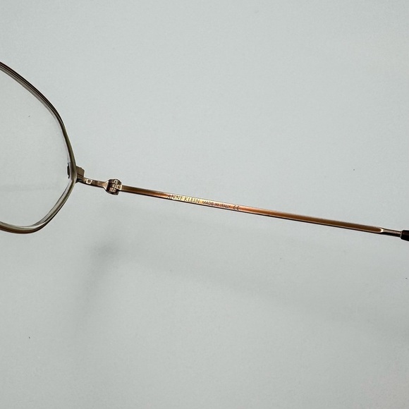 Vintage Anne Klein K1028 48-17-135 Gold Oval Geometric Glasses - Picture 6 of 7